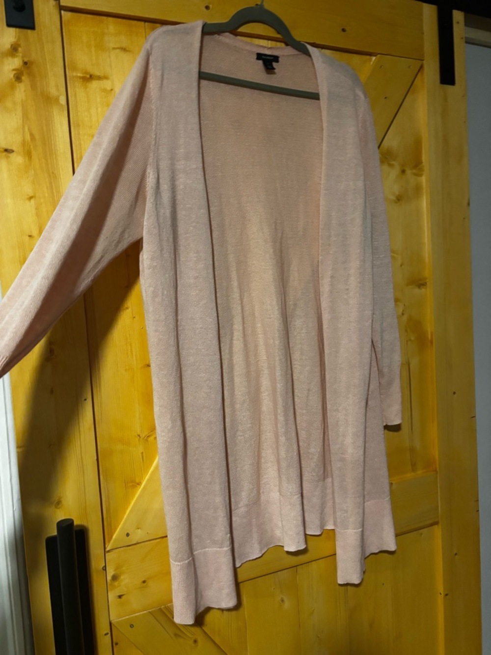Halogen Light Pink Open Front Longline Cardigan Size 1X